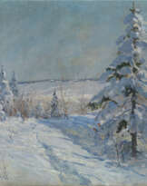 Winter Landscape with Bullfinches