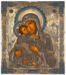 The Mother of God of Vladimir with Silver-Gilt and Enamel Oklad