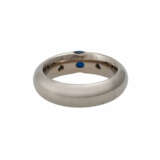 Ring mit ovalem Saphircabochon flankiert von 2 Brillanten, zusammen ca. 0,35 ct - photo 4
