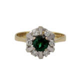 Ring mit grünem Turmalin ca. 1,0 ct, - photo 2