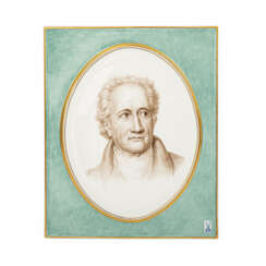 MEISSEN Bildplatte 'Johann Wolfgang v. Goethe', 1. Wahl, 20. Jahrhundert.