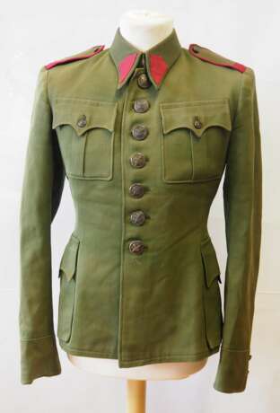 Tschecheslowakei: Uniformjacke eines Unteroffiziers (1930-39). Olivgrünes Tuch - Foto 1