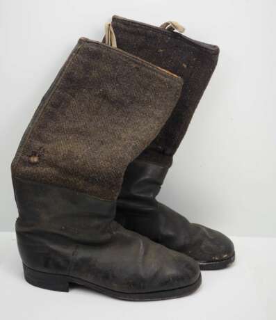 Sowjetunion: Paar Stiefel. Schwarzes Leder - Foto 1