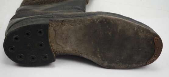 Sowjetunion: Paar Stiefel. Schwarzes Leder - Foto 2