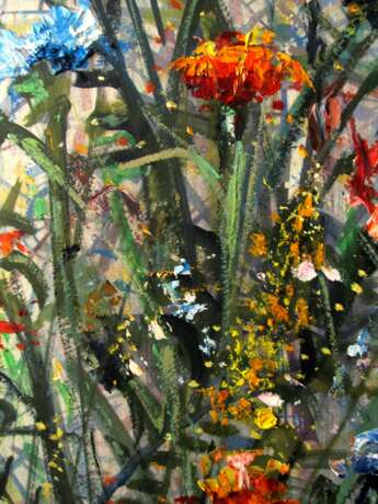 Design Painting “Floral symphony 1”, Cardboard, Oil paint, Neo-impressionism, Landscape painting, 2020 - photo 2