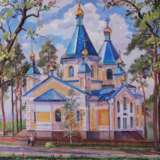 Painting “Church on Melniki.”, Cardboard, Oil paint, Impressionist, Landscape painting, 2020 - photo 1
