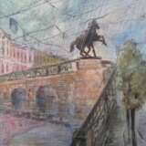 Painting “Anichkov bridge”, Canvas, Oil paint, Impressionist, Everyday life, 2011 - photo 1