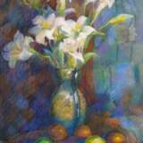 Design Painting, Painting “Lilies”, Paper, Mixed media, Contemporary art, Flower still life, Russia, 2009 - photo 1