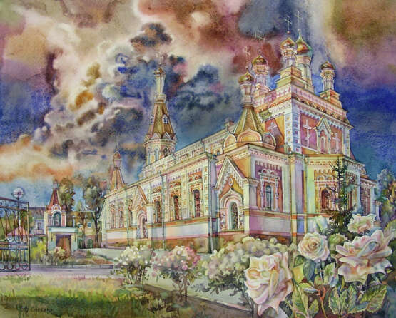 Painting “Intercession Cathedral in Grodno”, See description, Postmodern, Landscape painting, 2014 - photo 1