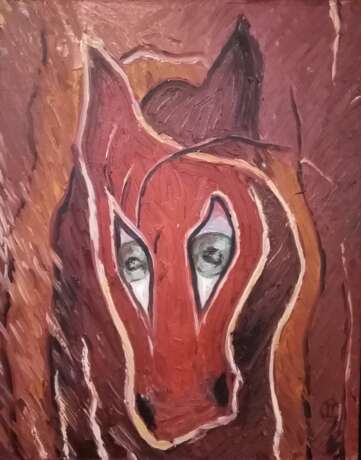 Картина «Печальная лошадь», Холст, Масляные краски, Авангардизм, Анималистика, 2005 г. - фото 1