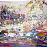 Painting “to the farm”, Canvas, Oil paint, Expressionist, Landscape painting, 1997 - photo 1