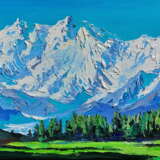 Mountain peak Canvas on the subframe Oil paint Contemporary art Landscape painting 2020 - photo 1