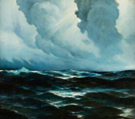 SERGEJ SCHWEINFURTH 1904 Moskau - 1965 New York Raue See Öl auf Leinwand. 70 cm x 80