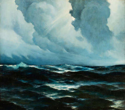 SERGEJ SCHWEINFURTH 1904 Moskau - 1965 New York Raue See Öl auf Leinwand. 70 cm x 80 - Foto 1