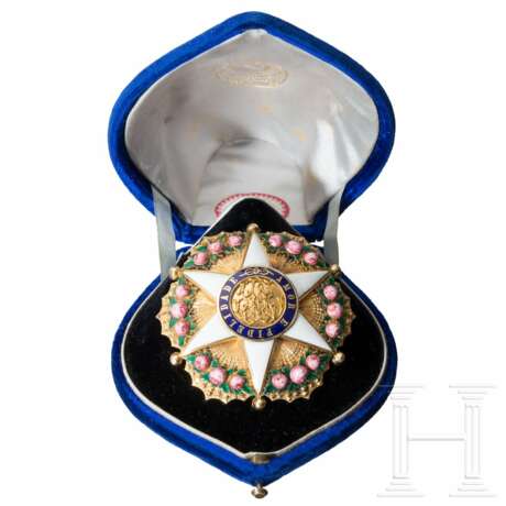 Kaiserlicher Rosen-Orden (Ordem Imperial da Rosa) - Bruststern der Offiziere in Etui - Foto 1