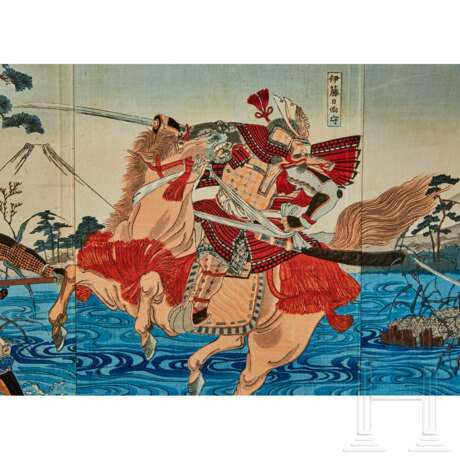 A print of a Samurai battle by Nobukazu - photo 3