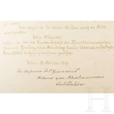Kaiser Karl I. – offizielles Ersuchen eines polnischen Vereines um Protektorat, datiert 1917 - фото 5