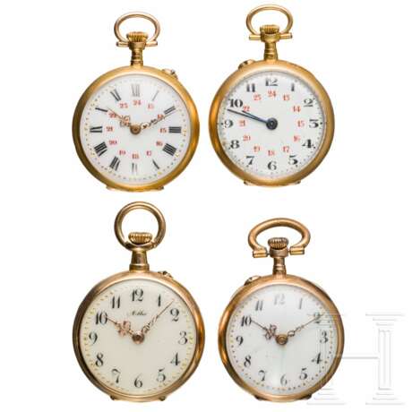 Vier goldene Damen-Taschenuhren - Deutschland und Europa, Anfang 20. Jahrhundert - Foto 1
