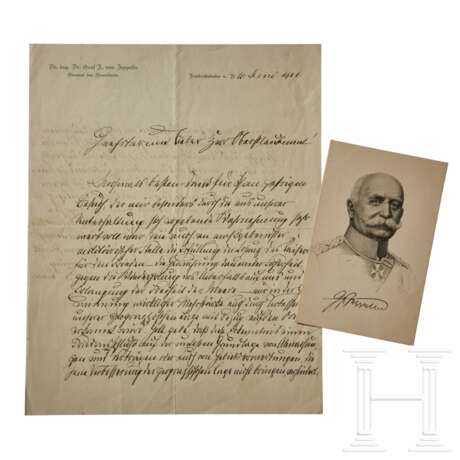 Brief des Grafen Zeppelin mit dem Vorschlag einer Annexion von Belgien und Nordfrankreich - Foto 1