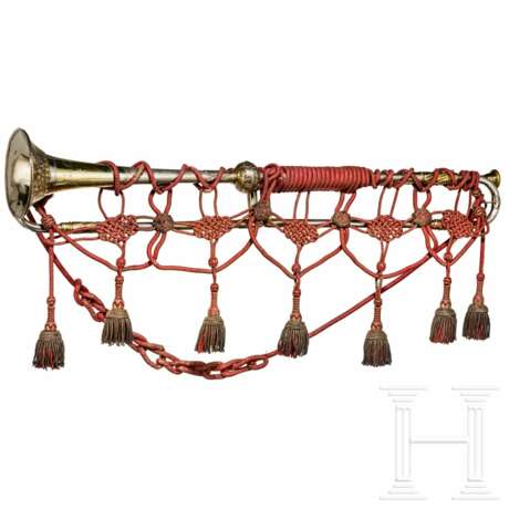 Silberne Fanfarentrompete des Regiments Garde du Corps, datiert 1784 - photo 2
