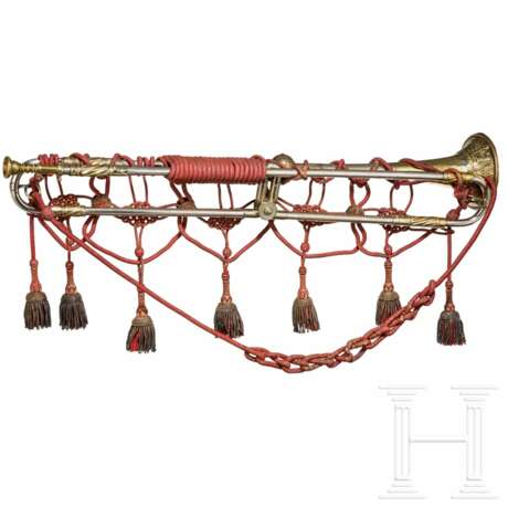 Silberne Fanfarentrompete des Regiments Garde du Corps, datiert 1784 - Foto 3