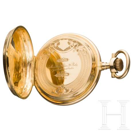 Goldene Geschenk-Taschenuhr mit eingraviertem Portrait des Zaren Alexander II. - Foto 3