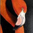 Flamingo painting on canvas Orange bird art Gift for bird lovers - Achat en un clic