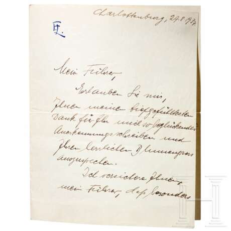 Frida Leider (1888 - 1975) - eigenhändiger Brief der Wagner-Sopranistin an Adolf Hitler 1937 - фото 1