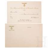 Neun Blanko-Einladungskarten Adolf Hitlers zu einem Mittagessen sowie eine Blanko-Grußkarte - Foto 1