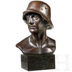 Fritz Paul Zimmer (1895 - 1975) - Bronze eines Soldaten mit Stahlhelm