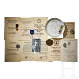 Allach-Ehrenpreisteller, Polizei-Schiführer-Abzeichen und weitere Auszeichnungen eines Gendarmerie-Offiziers - фото 1