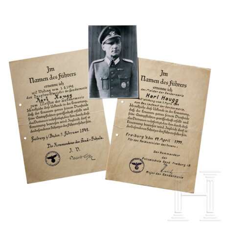 Allach-Ehrenpreisteller, Polizei-Schiführer-Abzeichen und weitere Auszeichnungen eines Gendarmerie-Offiziers - photo 12