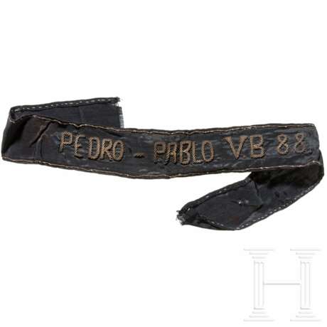 Ärmelband "Pedro - Pablo. V.B.88." des Flugzeugbeobachters Karl Wilke der "Legion Condor" - Foto 1