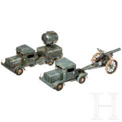 TippCo - Scheinwerferwagen 244 und Zugwagen 170/71 mit angehängter Kanone