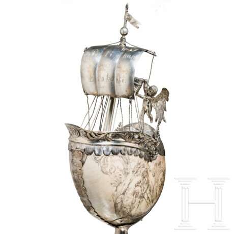 Außergewöhnlicher Nautilus-Pokal mit Hippokamp, flämisch, 2. Hälfte 19. Jahrhundert - Foto 8