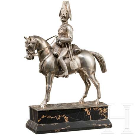 Silberstatuette eines hohen Kavallerieoffiziers, deutsch, 19. Jahrhundert - Foto 5
