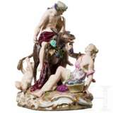 Außergewöhnliche Porzellangruppe, der trunkene Bacchus auf einem Esel reitend, Meißen, 19. Jahrhundert - Foto 2