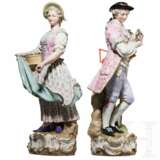 Zwei große galante Figuren als romantisches Gärtnerpaar, Meißen, wohl 19. Jahrhundert - Foto 2