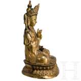 Große feuervergoldete Bronzefigur des Buddha Shakyamuni, sino-tibetisch, 19. Jahrhundert - photo 5
