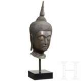 Feiner Bronze-Buddha-Kopf, Thailand, 18. Jahrhundert - Foto 2