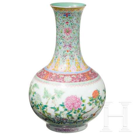Famille-Rose-Vase, China, Republikzeit, 1. Hälfte 20. Jahrhundert - Foto 1