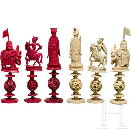 Geschnitztes Schachspiel aus Elfenbein, China, Guangzhou, 19. Jahrhundert - фото 5