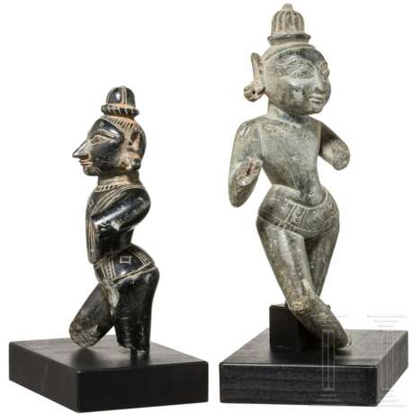Deux sculptures de divinités, Inde, 19e siècle - photo 2