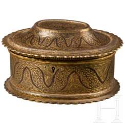 Boîte incrustée d&#39;or, Inde, Rajasthan, XIXe siècle