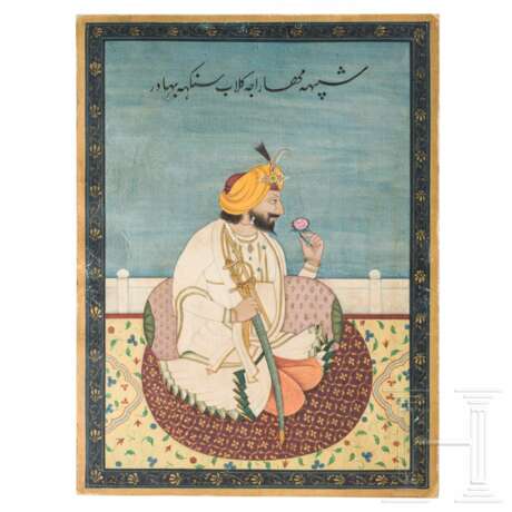 Miniature of the Maharajah Gulab Singh of Kashmir, India, Jammu, around 1880 - photo 1