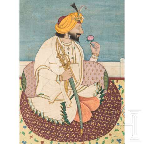 Miniature of the Maharajah Gulab Singh of Kashmir, India, Jammu, around 1880 - photo 4