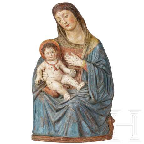 Seltene Renaissance-Madonna mit Kind, eine sog. Maria Lactans, Sizilien, 16. Jahrhundert - photo 1