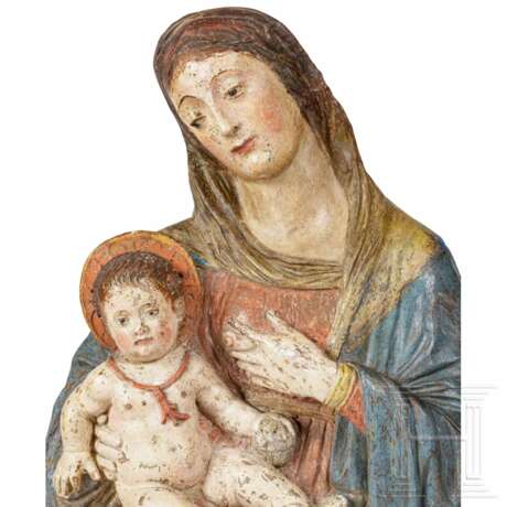 Seltene Renaissance-Madonna mit Kind, eine sog. Maria Lactans, Sizilien, 16. Jahrhundert - photo 4