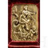 Feines feuervergoldetes Bronzerelief mit Triton, Flandern, um 1600 - Foto 2