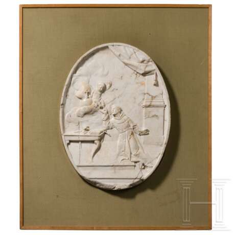 Sehr feines Marmor-Relief mit Heiligendarstellung, Italien, spätes 17. Jahrhundert - photo 2